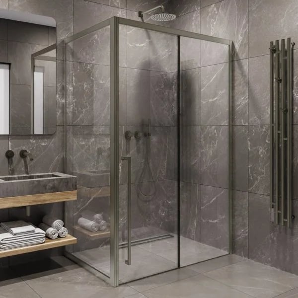 Душевой уголок Timo TDSS-150/13C-8L + TSS-900/13C-8 150x90 см, профиль никель, стекло прозрачное