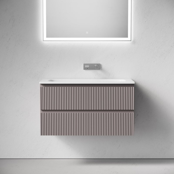 Тумба с раковиной Sancos Snob R 90 подвесная, doha soft, раковина СN7019wx