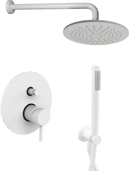 Душевой комплект Paffoni Light KITLIG015BOKING, С ВНУТРЕННЕЙ ЧАСТЬЮ, верхний душ 30 см, белый