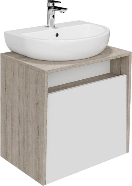 Тумба под раковину без столешницы KERAMA MARAZZI Pro 60 подвесная, белый, дуб орегон