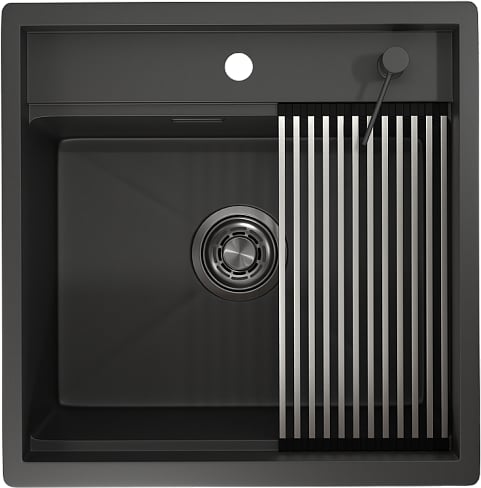 Мойка кухонная Granula Kitchen Space 5051, черный матовый