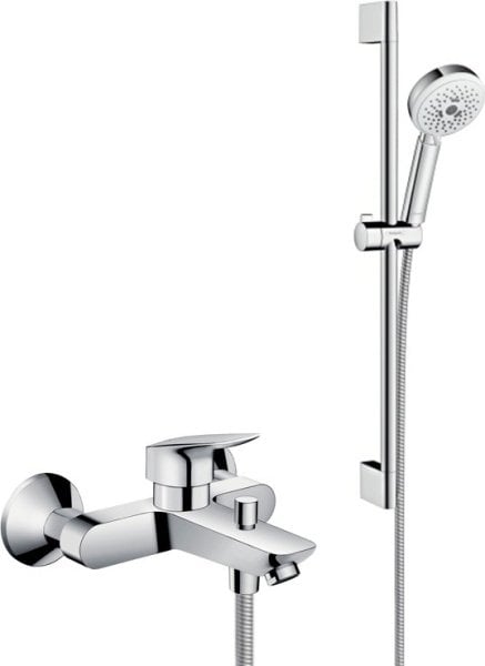 Смеситель для ванны с душем Hansgrohe Logis 71400000, + Душевой гарнитур Hansgrohe Crometta 100 Mult