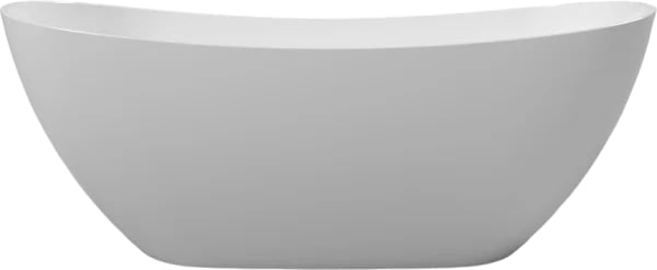 Ванна из искусственного камня WHITECROSS Onyx C 160x75 см, отдельностоящая, белая, овальная, с донны