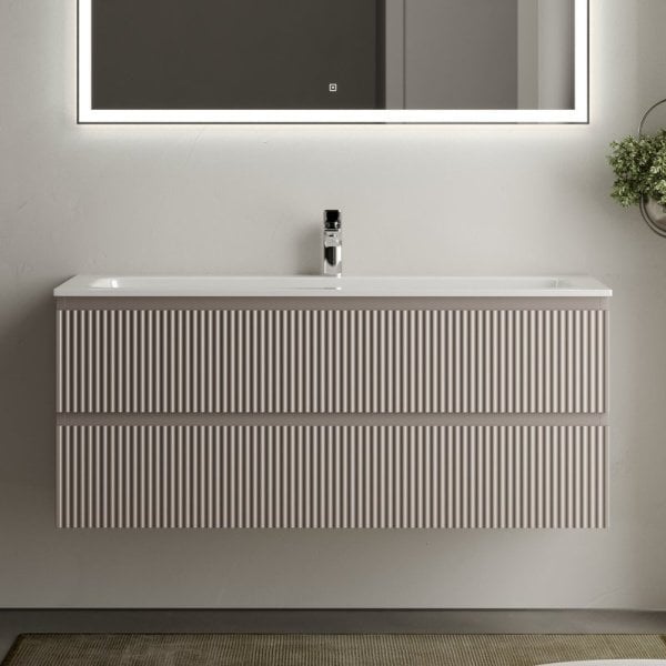 Тумба с раковиной Sancos Snob R 120 см, doha soft, раковина CN7017