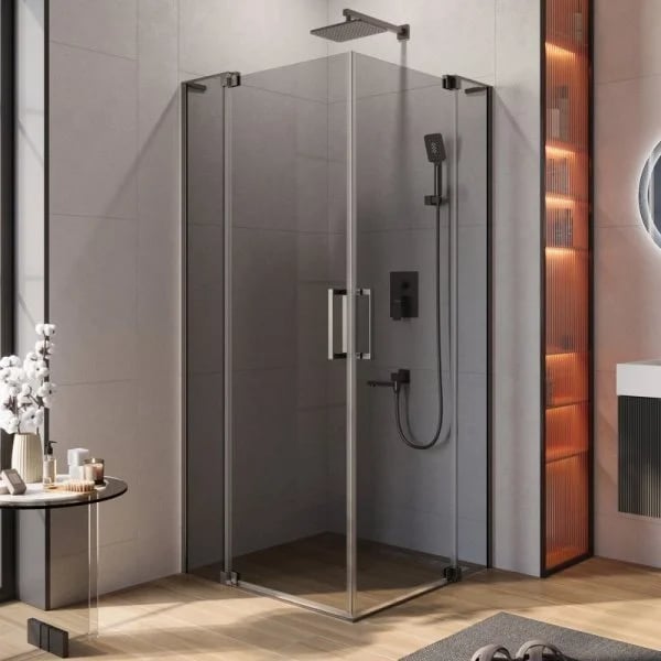 Душевой уголок Cezares Slider A 2 90/100 GRIGIO GM профиль оружейная сталь, стекло серое
