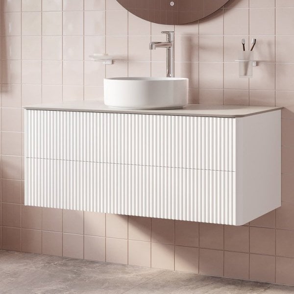 Тумба под раковину без столешницы IDDIS Aiger 100 подвесная, матовая белая soft touch