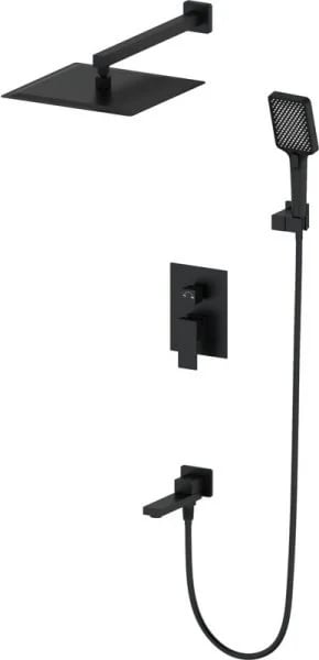 Душевой комплект Wonzon & Woghand WW-88939016-MB, С ВНУТРЕННЕЙ ЧАСТЬЮ, матовый черный