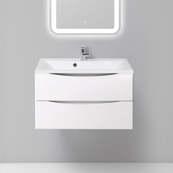 Тумба под раковину без столешницы BelBagno Marino 80 bianco lucido, подвесная