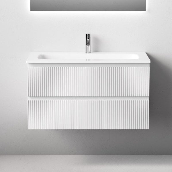 Тумба с раковиной Sancos Snob T 90 подвесная, bianco, раковина СN7019