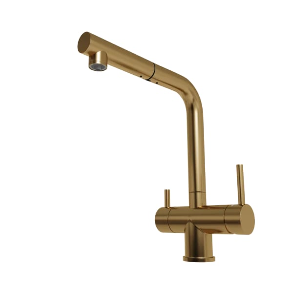 Смеситель для кухни Emar Steel ЕСВ 7017, golden