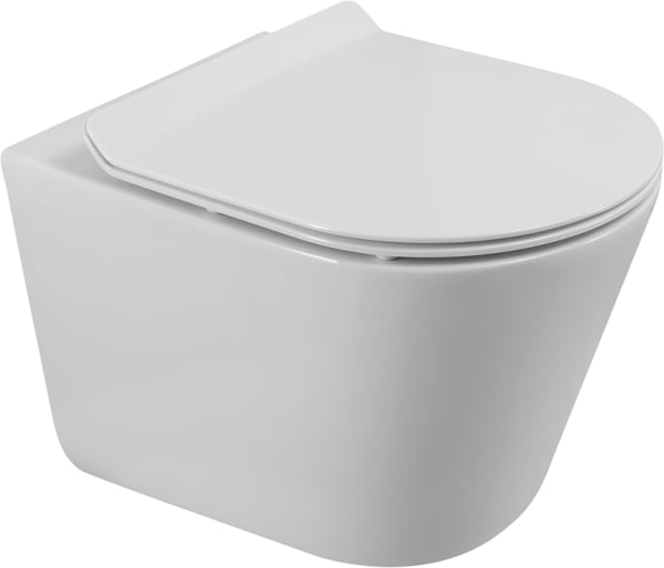 Унитаз подвесной BelBagno Flay-r BB053CH-TOR-FC BB2111SC с микролифтом, безободковый, белый