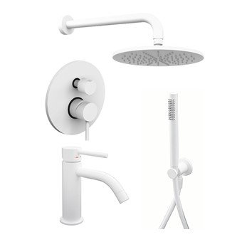 Комплект для ванной Paffoni Light KITLIG018BO071 С ВНУТРЕННЕЙ ЧАСТЬЮ, белый матовый