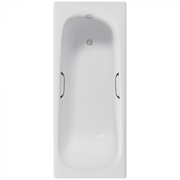 Чугунная ванна Delice Continental 120х70 см, с отверстиями для ручек