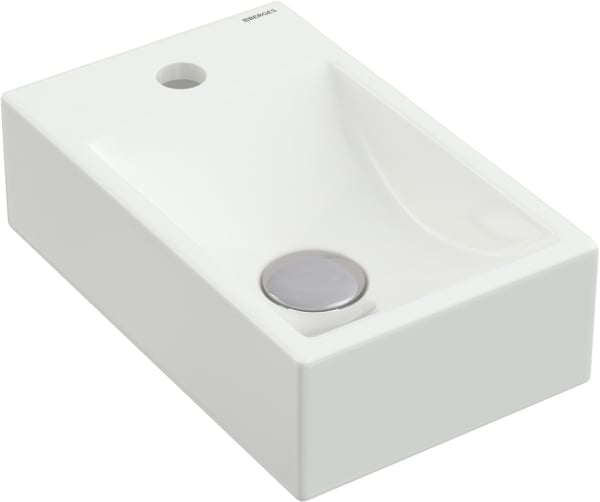 Раковина маленькая в туалет Berges Small 37x23 правый, глянцевый белый