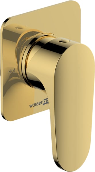 Встраиваемый смеситель Wasserkraft Neckar 2151 С ВНУТРЕННЕЙ ЧАСТЬЮ, глянцевое золот