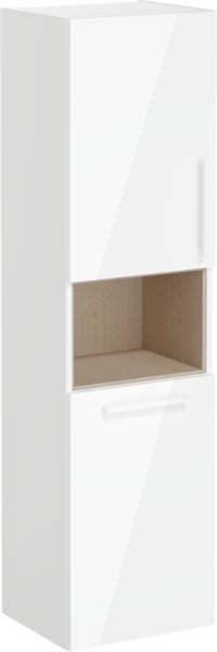 Шкаф-пенал для ванной VitrA Root Flat 40 L, с бельевой корзиной, белый глянец