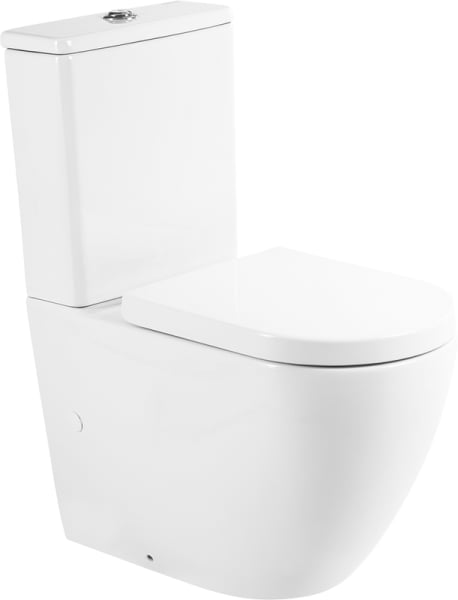Унитаз-компакт напольный BelBagno Sfera-r BB2141CPR BB105SC с микролифтом, безободковый, глянцевый б