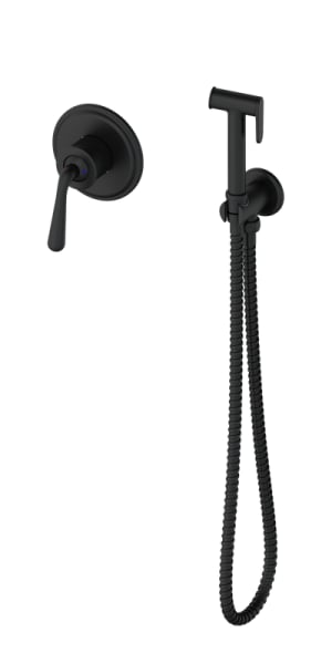 Гигиенический душ Wonzon & Woghand WW-88849008-MB со смесителем, С ВНУТРЕННЕЙ ЧАСТЬЮ, матовый черный