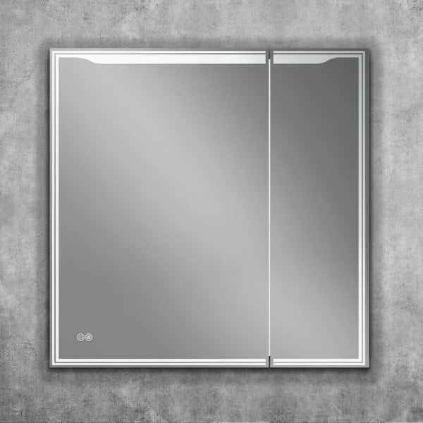Зеркало-шкаф Art&Max Merano 80х80 L белое, с LED-подсветкой, 6000К