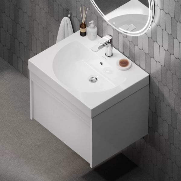 Тумба под раковину без столешницы KERAMA MARAZZI Modula 60 подвесная, глянцевая белая
