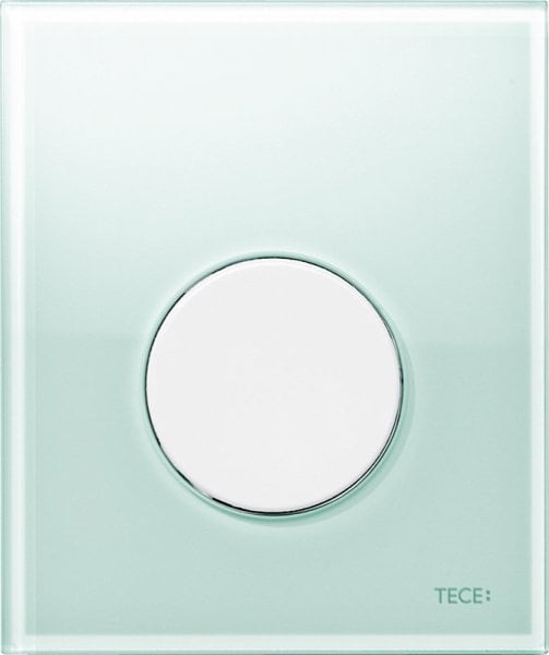 Кнопка смыва TECE Loop Urinal 9242651 зеленое стекло, кнопка белая