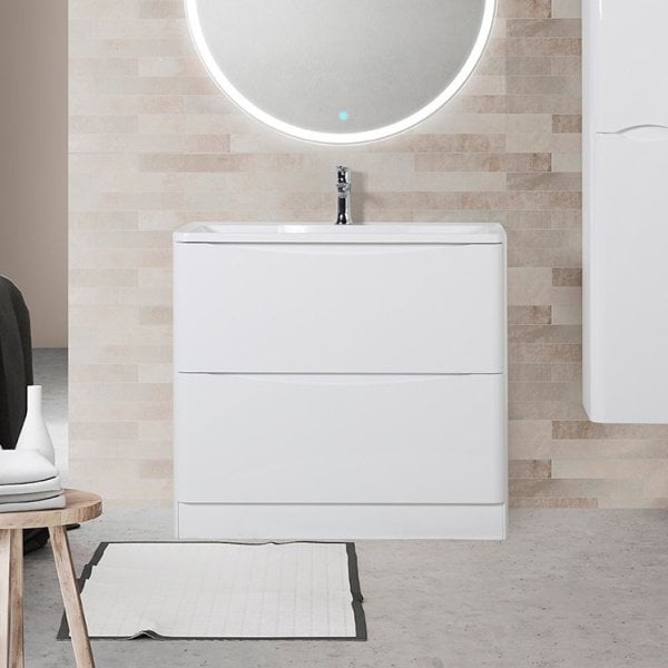 Тумба под раковину без столешницы BelBagno Acqua 80 напольная, bianco lucido