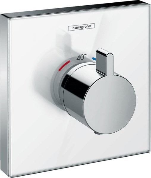 Термостатический смеситель встраиваемый Hansgrohe ShowerSelect Glass Highflow 15734400, матовый белы