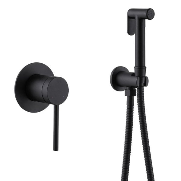 Гигиенический душ Abber Emotion AF8825B, со смесителем, С ВНУТРЕННЕЙ ЧАСТЬЮ, матовый черный