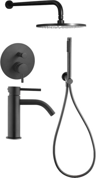 Комплект для ванной Paffoni Light KITLIG015NO071 С ВНУТРЕННЕЙ ЧАСТЬЮ, черный