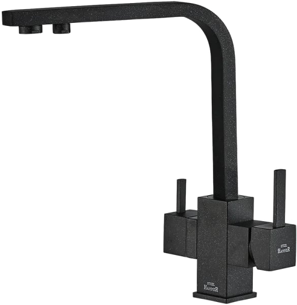 Смеситель для кухни Zorg Steel Hummer SH 905 BLACK черный металлик