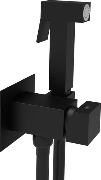 Гигиенический душ Paffoni Tweet Square ZDUP112NO со смесителем, С ВНУТРЕННЕЙ ЧАСТЬЮ