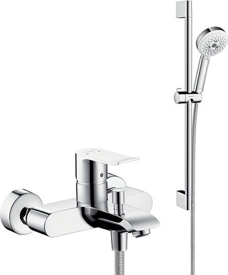 Смеситель для ванны с душем Hansgrohe Metris 31480000, + Душевой гарнитур Hansgrohe Crometta 100 Mul
