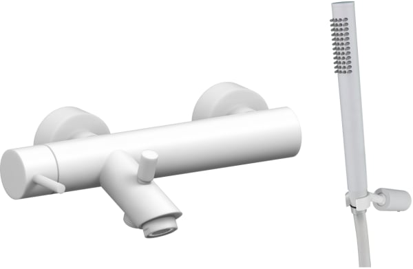 Смеситель для ванны с душем Paffoni Light LIG023BO, белый матовый