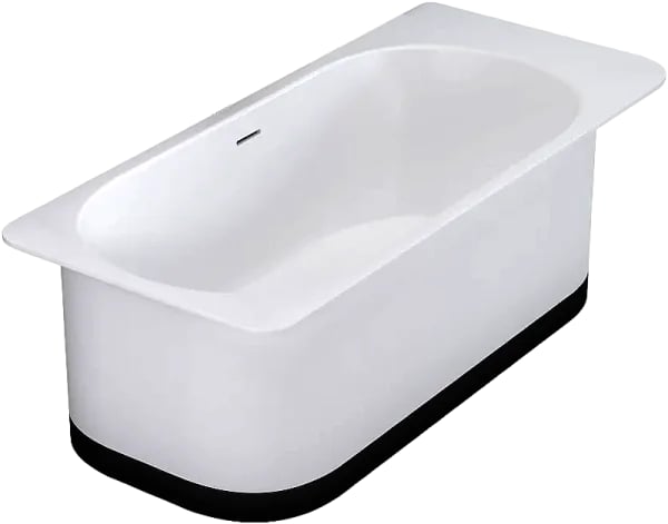 Ванна из искусственного камня Salini Ninfea S-Stone 180x80 см, отдельностоящая, матовая белая, со сл