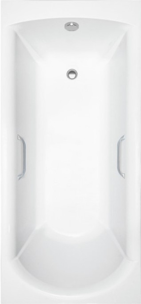 Ванна из литьевого мрамора Delice Astra 170х80 см, пристенная, с ручками хром