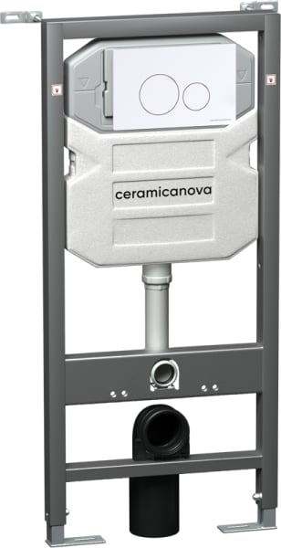 Система инсталляции для унитазов Ceramicanova Envision Round CN1001W, кнопка белая