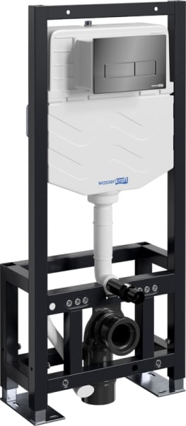 Система инсталляции для унитазов Wasserkraft Dill 61TLT.010.ME.PB03, с кнопкой смыва черной