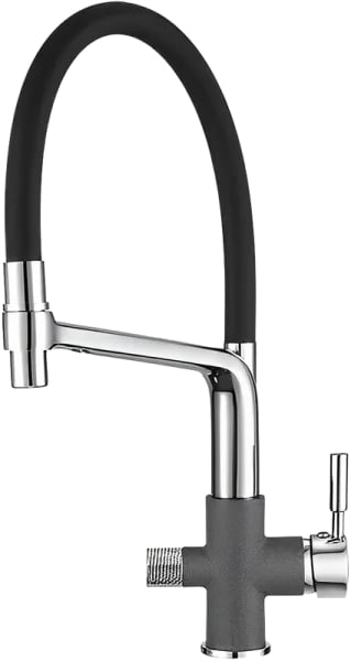 Смеситель для кухни Granula 0075, графит с гибким изливом