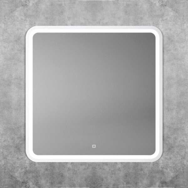 Зеркало Art&Max Genova White 80х80 белое, с LED-подсветкой, 6000К