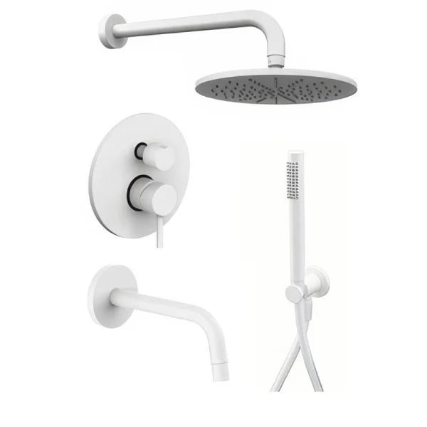 Душевой комплект Paffoni Light KITLIG019BO046, С ВНУТРЕННЕЙ ЧАСТЬЮ, белый матовый