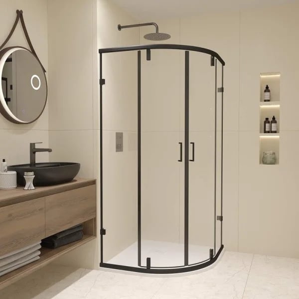 Душевой уголок RGW Classic CL-55-B 80х80x185, профиль матовый черный, стекло прозрачное