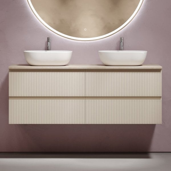 Тумба с раковиной Sancos Snob T 140 beige soft, столешница бежевая TT140A2X, раковина CN6009