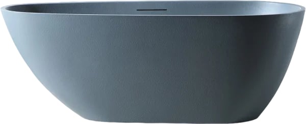 Ванна из искусственного камня Abber Dortmund 170x75 см, отдельностоящая, серая, овальная, со сливом-