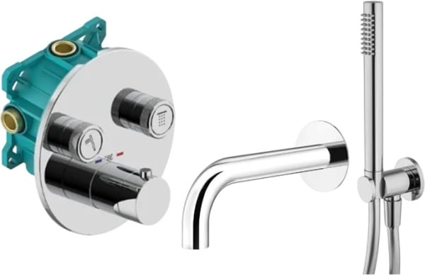 Душевой комплект Plumberia Selection PSBOX KITPSB02CR60, С ВНУТРЕННЕЙ ЧАСТЬЮ, хром