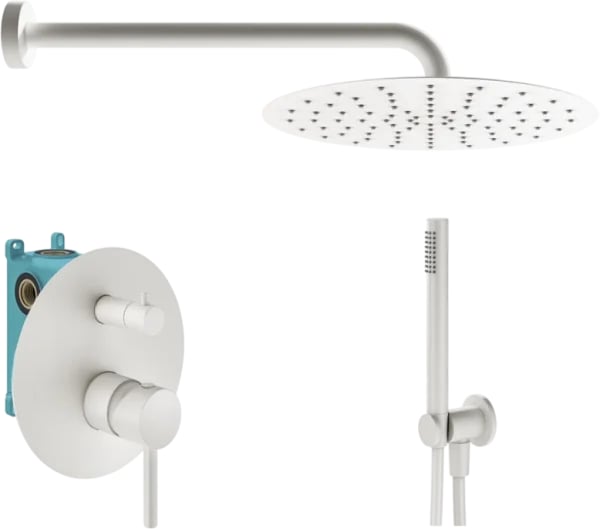 Душевой комплект Plumberia Selection Ixo KITXO18BO, С ВНУТРЕННЕЙ ЧАСТЬЮ, белый матовый