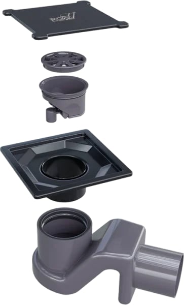 Душевой трап RGW Shower Drain SDR-13B, 11х11 см, черный