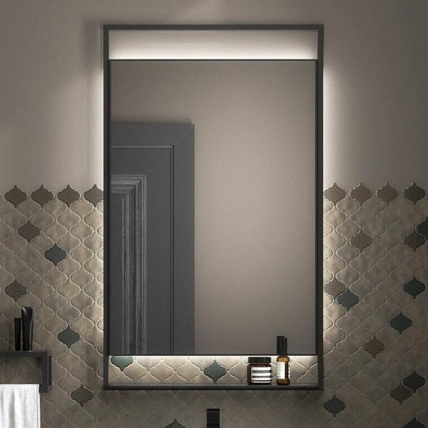 Зеркало KERAMA MARAZZI Plaza Next 60 черное матовое, с подсветкой
