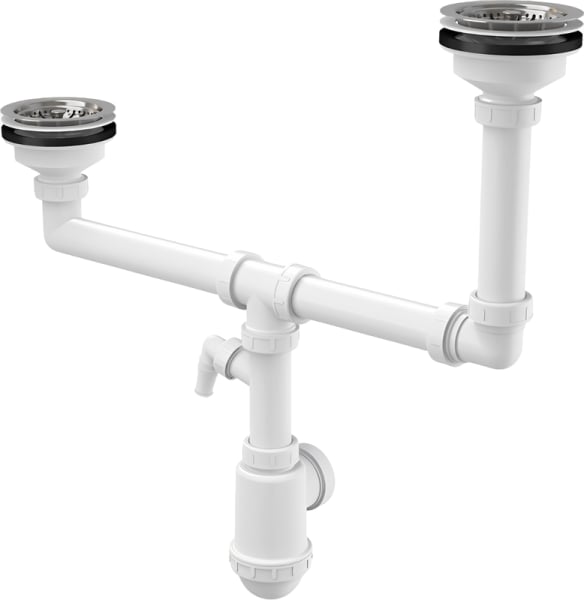 Сифон для мойки AlcaPlast A454P, двойной