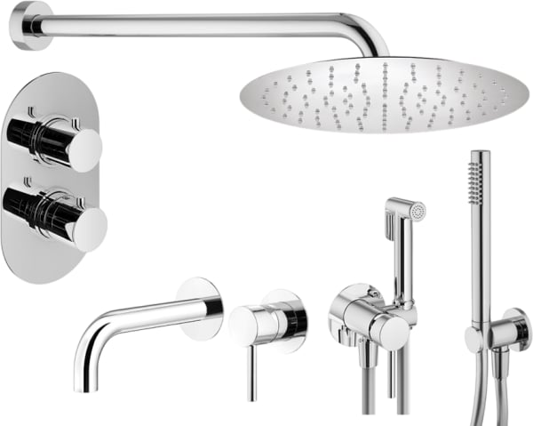 Комплект для ванной Plumberia Selection Ixo KITZXOT18CR210 С ВНУТРЕННЕЙ ЧАСТЬЮ, хром