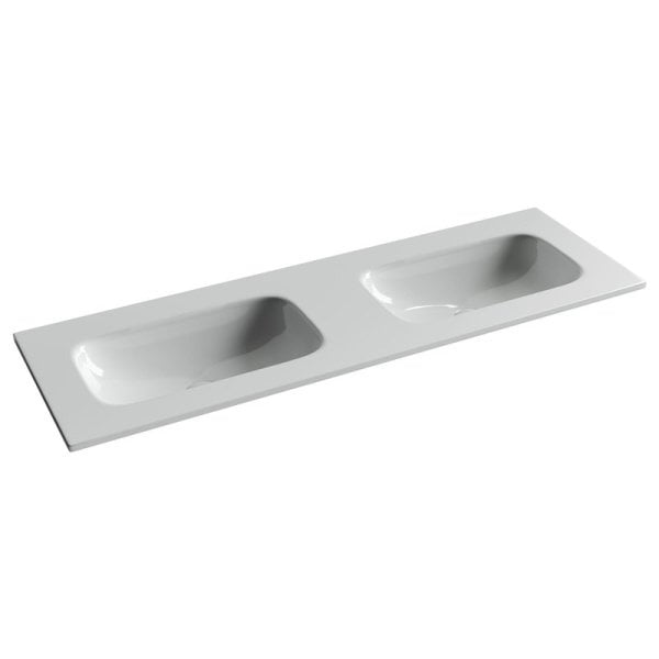 Мебельная раковина Ceramicanova Grace прямоугольная 141см с двумя чашами без отверстий под смеситель